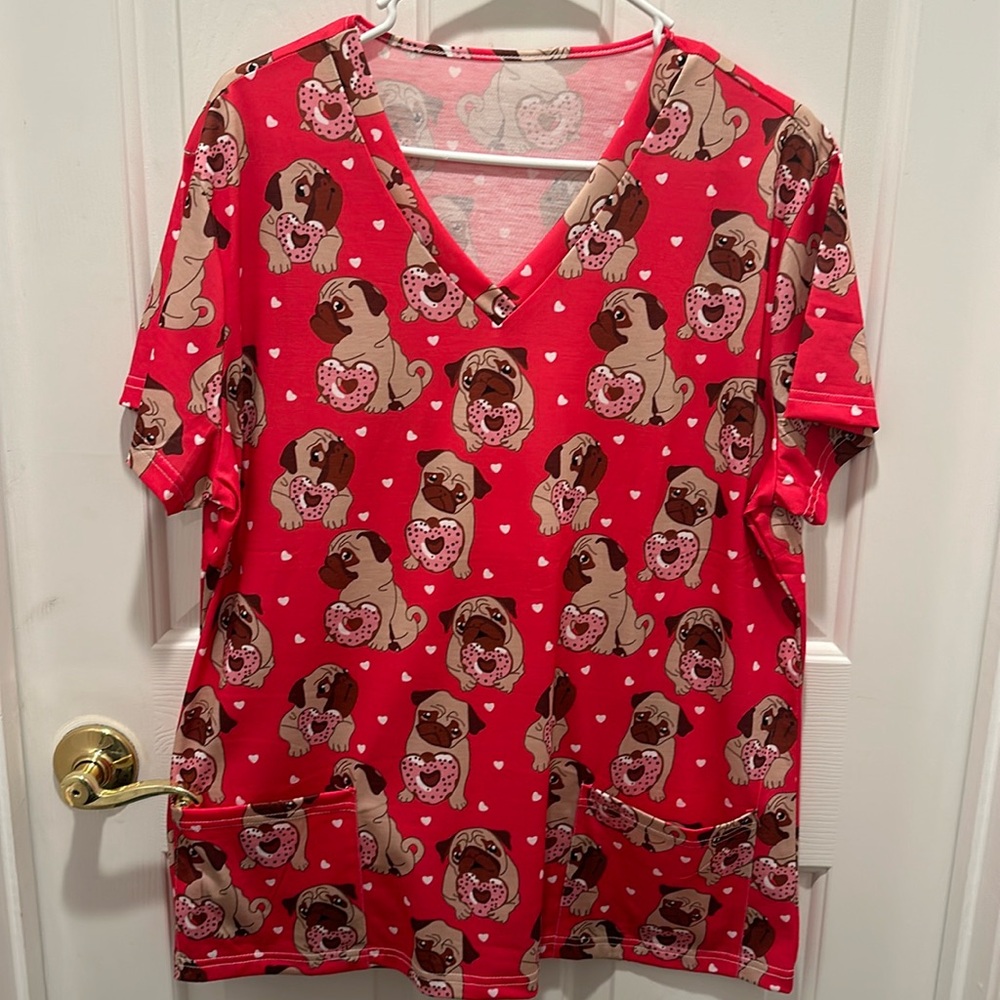 Put Heart Donut Scrub Top